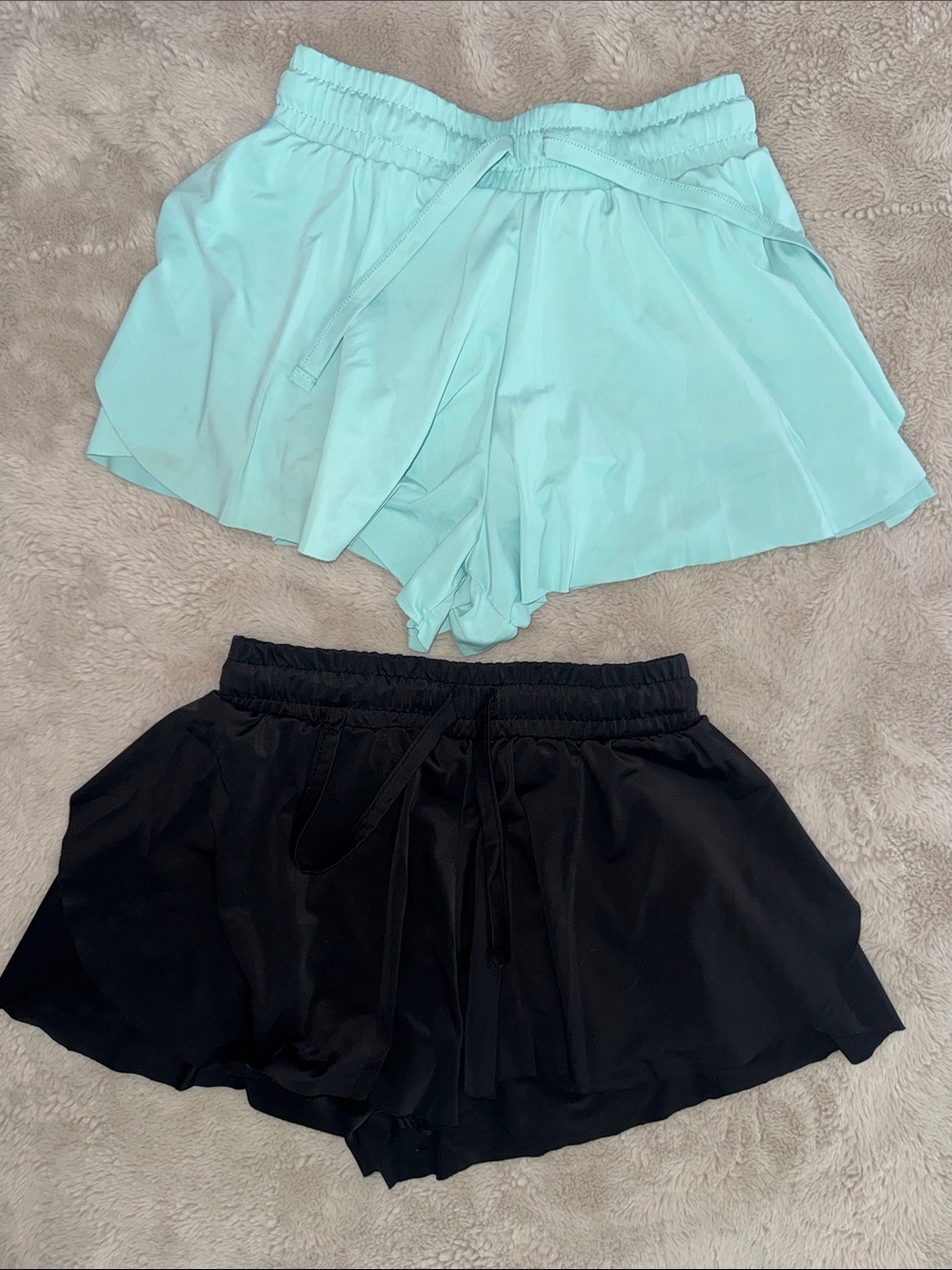 btween Mint and Black Athletic Shorts Set